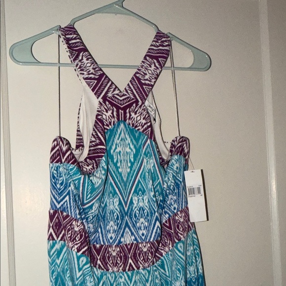 NWT wisp petites blue and Purple Patterned Dress size: 12P - Picture 4 of 9
